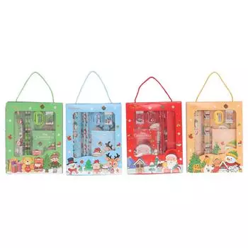 4 комплекта рождественских школьных канцелярских принадлежностей 2 шт. карандаш линейка ластик точилка набор для студентов сувениры на вечеринку Gi