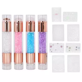 4 комплекта штампов для маникюра, силиконовые ручки-штампы, двухсторонние пластины для запечатывания ногтей для домашнего маникюрного салона