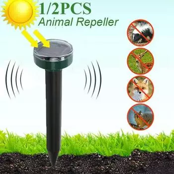 4-компонентный солнечный садовый заземляющий драйвер, наружный садовый солнечный драйвер, ультразвуковое уничтожение крыс и ловля крыс в домашних условиях Small circular 1PC