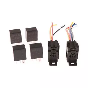 4-контактный/5-контактный 30A 12V/24V автомобильный фиолетовый релейный разъем с проводом с клеммой автомобильное устройство управления автомобильное реле