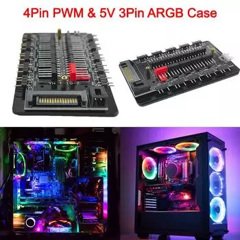 4-контактный ШИМ и 5 В 3-контактный ARGB ARGB и PWM-концентратор, многоходовой разветвитель 10/16, корпус концентратора, адаптер-концентратор вентилятора, Cooler Master для настольного компьютера, ПК