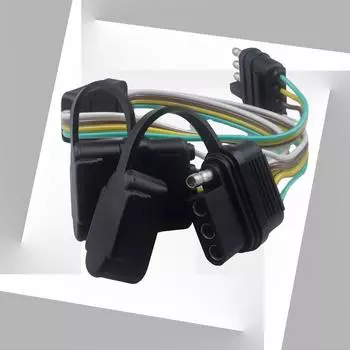4-контактный жгут проводов для прицепа, плоский жгут проводов, штекерный разъем для замены конца для перемонтажа прицепа, освещения, лодки, автофургона CHINA