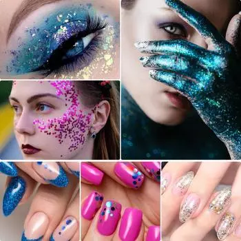 4 коробки блесток набор блесток набор для макияжа блестки для лица блестки для тела блестки для ногтей блестки для лица 3