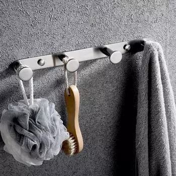 4 крючка из нержавеющей стали настенное крепление для ключей вешалка для ванной комнаты кухонная дверь держатель для полотенец чёрный