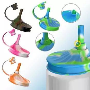 4 крышки для банок с трубочками, силиконовые крышки для банок, бесплатные многоразовые крышки для банок, кола, пиво, сок, напитки One Size