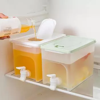 4 л бочка для сока и холодных напитков с краном, горшок для лимонного сока, герметичная большая емкость, посуда для питья, кухонные принадлежности белый