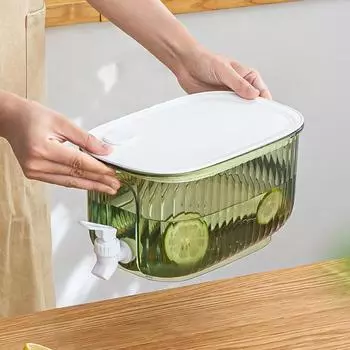 4 л холодильник диспенсер для напитков, многоцелевой, легкий, прочный, с широким горлом, лимонадный ковш для лета зелёный