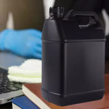 4 л плоская канистра ПЭ черная банка премиум промышленного назначения износостойкая прочная бытовая легко переносить