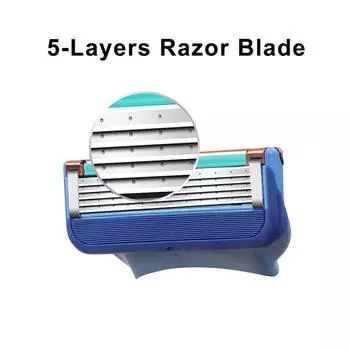 4 лезвия для бритвы, кассеты для бритья, сменные лезвия, 5 слоев, бритва Gillettee для ухода за лицом