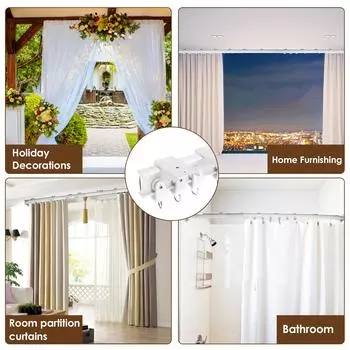 4 м/13 футов Гибкая сгибаемая система раздвижных карнизов для штор для спальни, балконов, спальни, душевой комнаты, разделительные шторы 4M