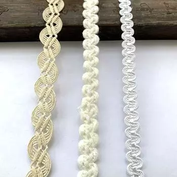 4 м/157,5 дюймов Каждая упаковка белая кружевная отделка кривая швейная одежда аксессуар Свадьба Ручная работа DIY ремесло ткань Кривая сороконожка ленты Подарки Украшения