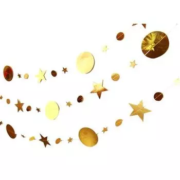 4 м пятиконечные звезды с круглым зеркальным эффектом, подвесной баннер, декор для вечеринки золотистый/серебряный