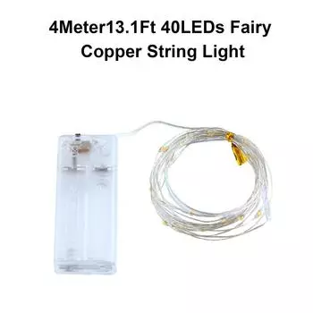 4 метра/13,1 фута, 40 светодиодов, сказочный медный гирляндный светильник, гибкий, поворотный, гибкий, режим постоянной яркости оранжевый