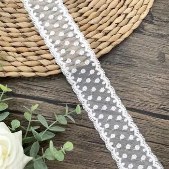 4 метра/лот 4,5 см в ширину Высококачественная хлопковая нить с замковым краем вышивка кружево DIY одежда юбка край сращивание свадебные украшения аксессуары белый