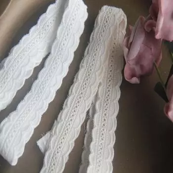 4 метра/партия, ширина 2 см, высококачественная двухсторонняя волнистая хлопковая ткань, вышитое кружево, аксессуары ручной работы, материалы для замков на краях одежды белый