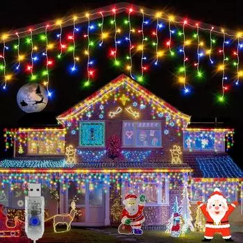 4-метровая новогодняя сосулька с питанием от USB - 120 светодиодов, 8 режимов