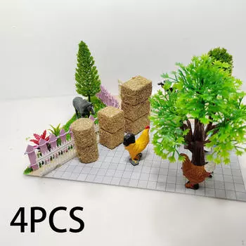 4 мини-тюка сена для кукольного домика и занятий рукоделием Square