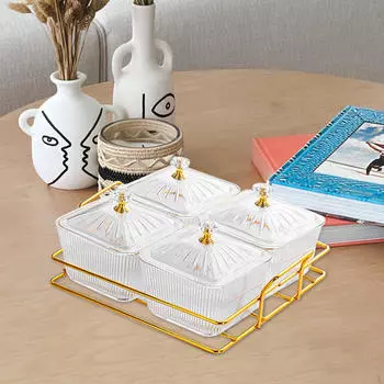 4 миски для подачи закусок, разделенное блюдо, разделительная тарелка для скандинавского десерта чистый