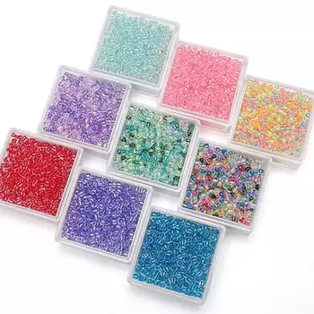 4 мм 10 г/пакет отечественный прозрачный окрашенный сердечник шелк флуоресцентный высококачественный стеклянный рисовый бисер DIY браслет ожерелье серьги ремесло ювелирные изделия аксессуары 4mm 10g/bag