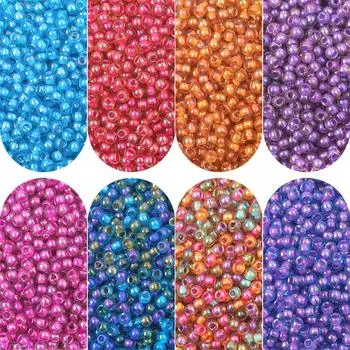 4 мм 10 г/пакет высококачественные цветные окрашенные стеклянные рисовые бусины DIY браслет ожерелье серьги ювелирные аксессуары 4mm 10g/bag