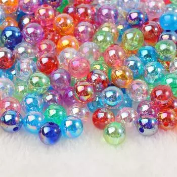4 мм, 6 мм, 8 мм, 10 мм AB разноцветные круглые акриловые бусины, свободные бусины-разделители для изготовления ювелирных изделий, ручная работа, сделай сам, ремесло 4mm(1000pcs) разноцветный