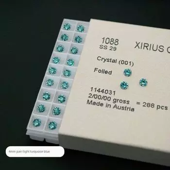 4 мм Флэш Китайские Серьги-гвоздики F136 Медицинский титановый сплав Гипоаллергенные Уход за ушами Цветные Серьги-гвоздики для козелка Плоские Кохлеарные Light emerald blue 263-4mm [a pair]]