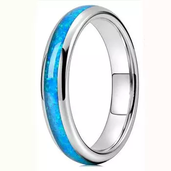 4 мм Gabe Jewelry Arc-Edge Blue Sticker Fashion Ring number 8 серебряный