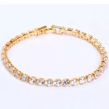 4 мм кубический цирконий теннисный браслет для женщин серебряные браслеты цвета 17cm length