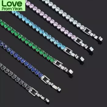4 мм микро-инкрустированный цирконовый теннисный браслет для женщин новый мужской браслет Homme ювелирные изделия аксессуары оптом 17cm
