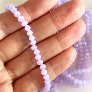 4 мм полупрозрачный светло-сиреневый фиолетовый граненый стеклянный шарик-рондель, изящная хрустальная вставка для самостоятельного изготовления ювелирных изделий 4MM