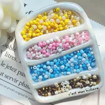 4 мм разноцветные стеклянные рисовые бусины для аксессуаров ручной работы - идеально подходят для браслетов, ожерелий и декора одежды 10g ~140 pieces кофейный/золотой