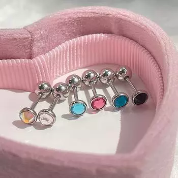 4 мм серьги-гвоздики с завинчивающейся крышкой из нержавеющей стали с цирконием для мужчин и женщин, пирсинг хряща уха, ювелирные изделия для тела