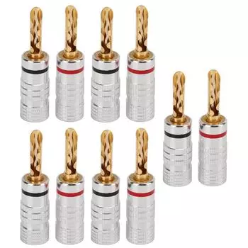 4 мм штекеры типа «банан» позолоченные латунные разъемы типа «банан» без сварки для проводов динамиков от 12 до 18 AWG