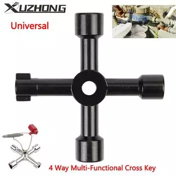 4 направления крестообразный ключ многофункциональный электрический шкаф управления треугольный гаечный ключ универсальный для газового рампа радиатор спуска воздуха чёрный