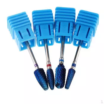 4 насадки шлифовальная головка для ногтей типс кутикулы очиститель салон Blue