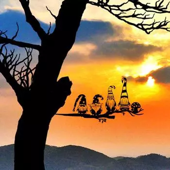 4 очаровательных украшения для столбов в виде гномов — сталь, серебро с металлическими бусинами, идеально подходят для садовых поделок, домашнего декора и садовых вечеринок бежевый