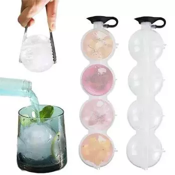 4 отверстия для изготовления кубиков льда, круглая форма для хоккея на льду, виски, коктейль, водка, шар, форма для льда, бар, вечеринка, кухня, ящик для льда, инструмент для изготовления мороженого