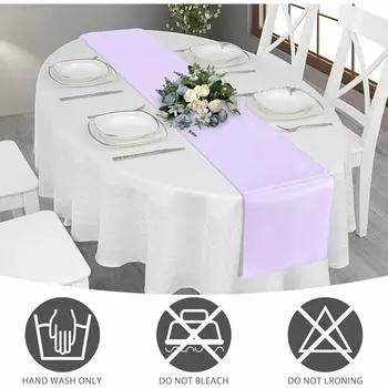 4 Pack 30x275cm Lavender Satin Table Runner Table Runner for Party Wedding Banquet Birthday Graduation Decor Bright Silk Smooth Fabric Chair Sashes лавандовый