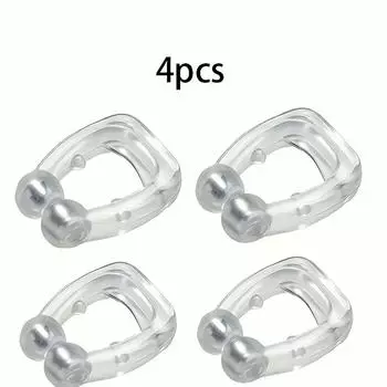 4-Pack Magnetic Anti-Snoring Nose Clips, Comfortable Snoring Reduction Device for Men and Women, Non-Electric, Odorless, Non-Toxic Materials 4pcs/pack