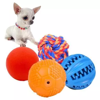 4-pack puppy ball, puppy teething ball, puppy use dog ball, puppy sound ball, rubber ball, puppy chew toy, puppy chew toy белый