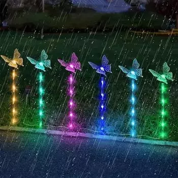 4 Pack Solar Butterfly Stake Lights with 8 Modes Solar Powered Landscape Lamps for Yard Patio Flower Pots Home Decor