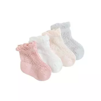 4 Pairs/Lot New Baby Socks Mesh Thin Newborn Socks Combed Cotton Boneless Soft Summer Baby Socks For Gift XS(0-6M)