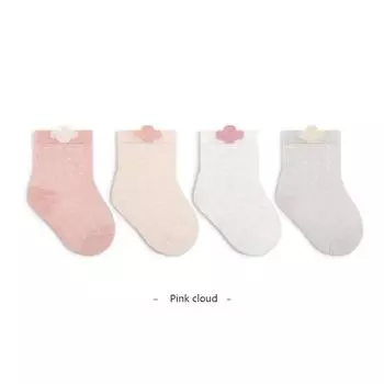 4 Pairs Mesh Kids Socks Summer Breathable Newborn Socks Cartoon Bright Color Baby Sock Cotton Socks For Newborn Babies XS(0-6M)