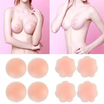 4 Pairs Reusable Adhesive Silicone Breast Bra Nipple Cover Pad Covers Stick