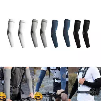 4 Pairs Sun Protection Arm Sleeves Compression for Football Work Outside