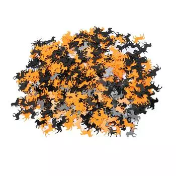 4 пакета украшений в виде конского конфетти черного и оранжевого цвета для вечеринки с лошадьми, блестящие конфетти для