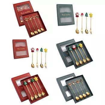 4 партии/сац Weihnachten Besteck Cartoon Festliche Besteck Esstisch Zubehr C