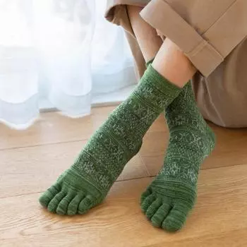 4 пары 2025 Весна Осень Хлопковые Термо Носки Унисекс Носки Пяти Пальцев Винтажные Повседневные Хлопковые Носки Средней Длины Женские и Мужские Толстые Теплые Носки 4 Pairs чёрный