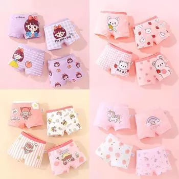 4 пары детских трусиков-боксеров с милым мультяшным принтом