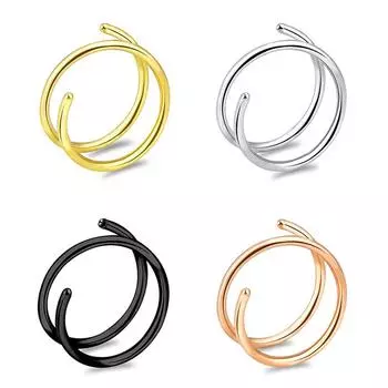 4 пары двойных пирсингов носа, 8 мм спиральные одинарные пирсинги носа, четыре цвета